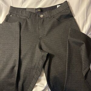AKA New York Men’s Black and Gray Micro-Check Dress Pants 32/length 34